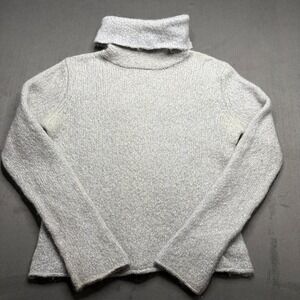 Vtg Banana Republic Turtleneck Sweater Womens  Blue Mohair Cozy Y2K Knit Grandma